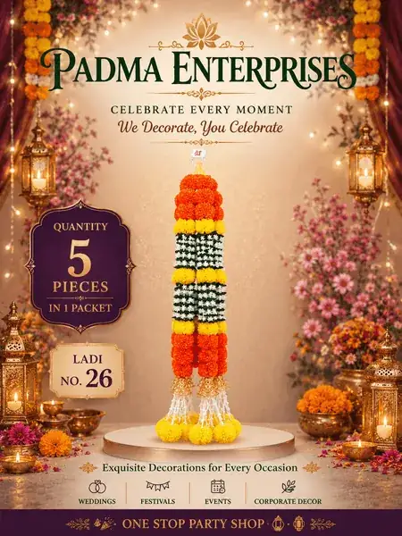 5 Feet Yellow Artificial Marigold Garland