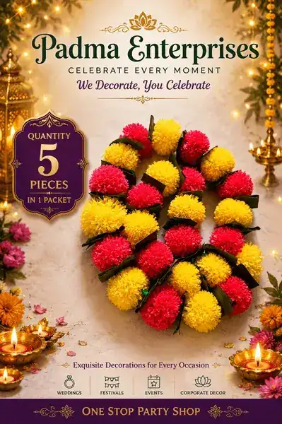 Artificial Pink & Yellow Marigold Garland