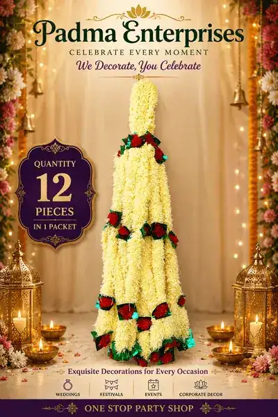 Artificial Jasmine Garland with Red Roses